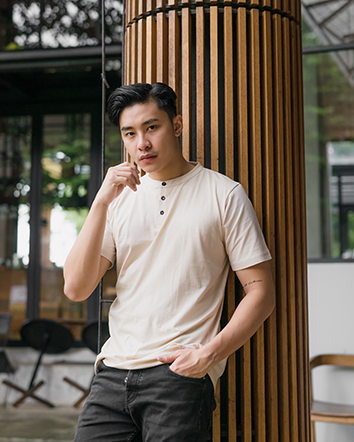 Kaos Polos Collarless Kerah Shanghai